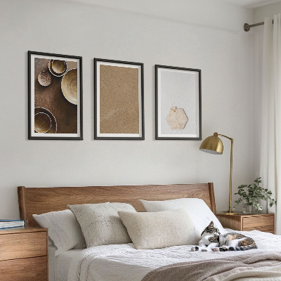 Įrėmintas triptikas Minimalistinės tekstūros ir spalvos