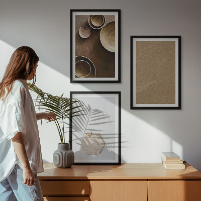 Įrėmintas triptikas Minimalistinės tekstūros ir spalvos