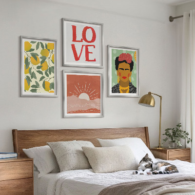 Paveikslų kompozicija ant sienos Citrinų užrašas meilės peizažas Frida
