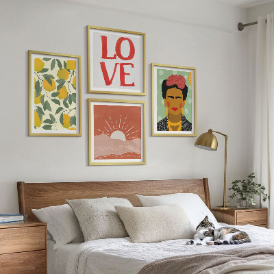 Paveikslų kompozicija ant sienos Citrinų užrašas meilės peizažas Frida