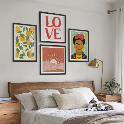 Paveikslų kompozicija ant sienos Citrinų užrašas meilės peizažas Frida