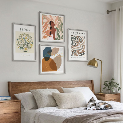 Daugiadalis paveikslas su rėmu Boho estetikos pasteliniai plakatai