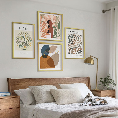 Daugiadalis paveikslas su rėmu Boho estetikos pasteliniai plakatai