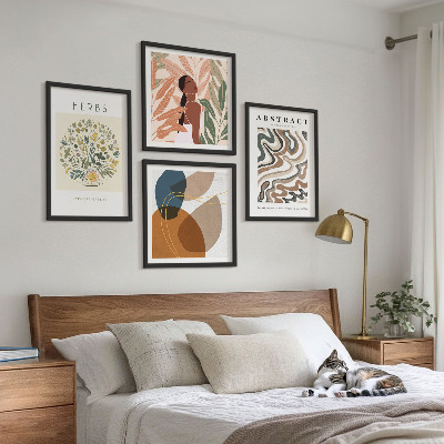 Daugiadalis paveikslas su rėmu Boho estetikos pasteliniai plakatai