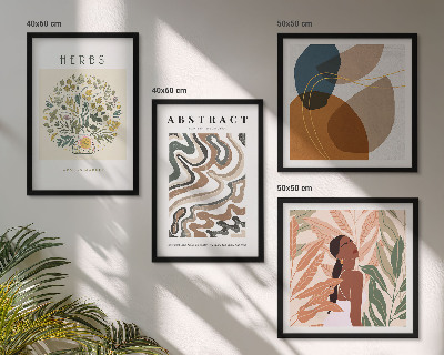 Daugiadalis paveikslas su rėmu Boho estetikos pasteliniai plakatai