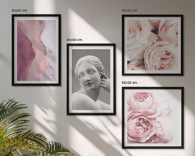4 paveikslų rinkinys su rėmais Bijūno moters skulptūra