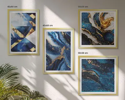 Abstraktūs elegantiški raštai 4 paveikslų rinkinys su rėmais