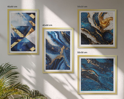 4 paveikslų rinkinys su rėmais Abstraktūs elegantiški raštai