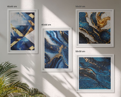 4 paveikslų rinkinys su rėmais Abstraktūs elegantiški raštai