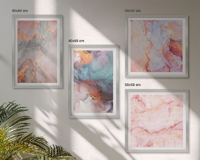 4 paveikslų rinkinys su rėmais Abstraktūs pasteliniai raštai
