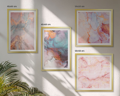 4 paveikslų rinkinys su rėmais Abstraktūs pasteliniai raštai