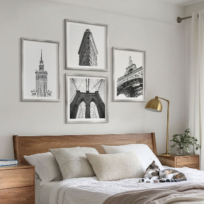 Daugiadalis paveikslas su rėmu Juodai baltas minimalizmas architektūroje