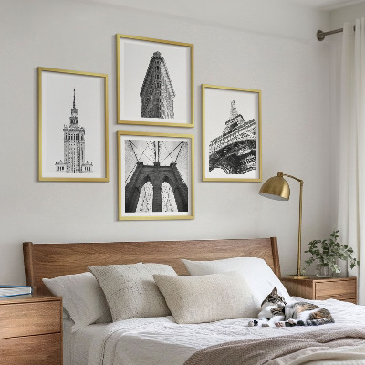 Daugiadalis paveikslas su rėmu Juodai baltas minimalizmas architektūroje