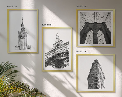 Daugiadalis paveikslas su rėmu Juodai baltas minimalizmas architektūroje