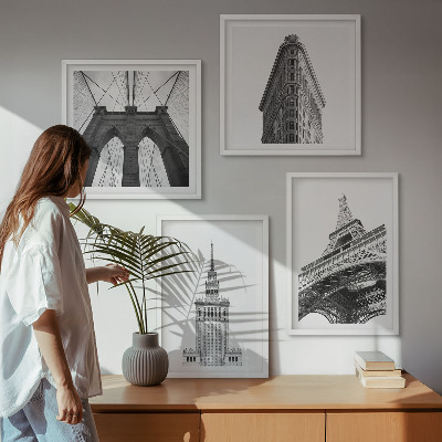 Daugiadalis paveikslas su rėmu Juodai baltas minimalizmas architektūroje