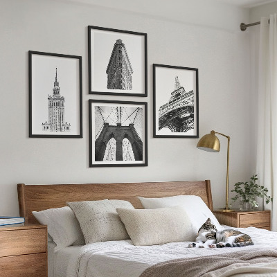 Daugiadalis paveikslas su rėmu Juodai baltas minimalizmas architektūroje