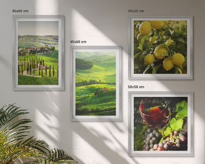 Daugiadalis paveikslas su rėmu Italijos peizažai citrusinių kalvų