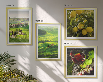 Daugiadalis paveikslas su rėmu Italijos peizažai citrusinių kalvų