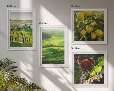 Daugiadalis paveikslas su rėmu Italijos peizažai citrusinių kalvų
