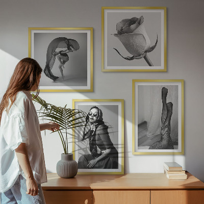 Paveikslų kompozicija ant sienos Stilingi elegantiškų moterų portretai