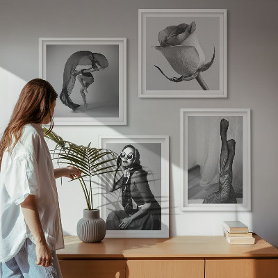Paveikslų kompozicija ant sienos Stilingi elegantiškų moterų portretai