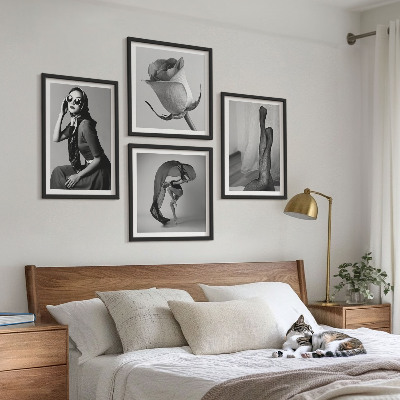 Paveikslų kompozicija ant sienos Stilingi elegantiškų moterų portretai