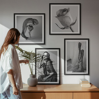 Paveikslų kompozicija ant sienos Stilingi elegantiškų moterų portretai