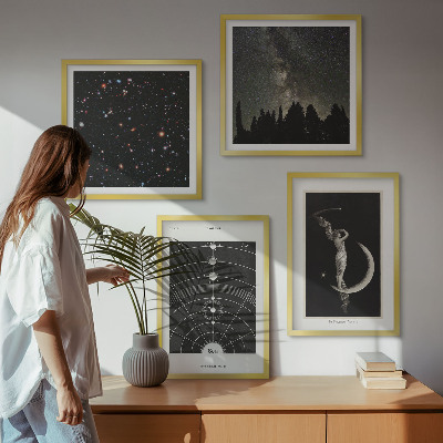 4 paveikslų rinkinys su rėmais Saulės sistemos galaktika