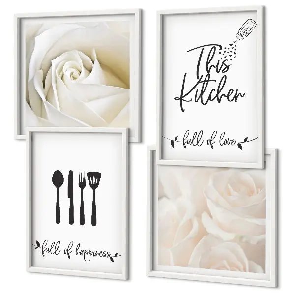 Paveikslų kompozicija ant sienos su Bauhaus geometriniais raštais