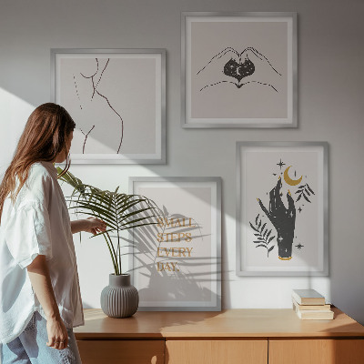 Paveikslų kompozicija ant sienos Minimalistinės boho iliustracijos