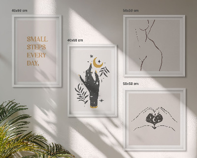 Paveikslų kompozicija ant sienos Minimalistinės boho iliustracijos