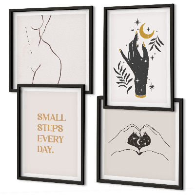 Paveikslų kompozicija ant sienos Minimalistinės boho iliustracijos