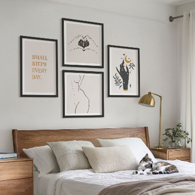 Paveikslų kompozicija ant sienos Minimalistinės boho iliustracijos