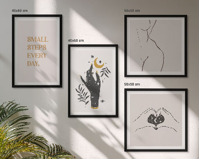 Paveikslų kompozicija ant sienos Minimalistinės boho iliustracijos