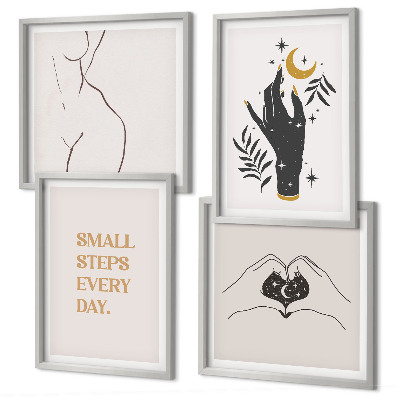 Paveikslų kompozicija ant sienos Minimalistinės boho iliustracijos