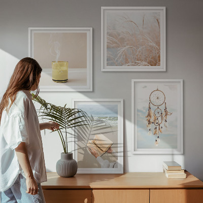 Daugiadalis paveikslas su rėmu Vasaros peizažai boho stiliumi