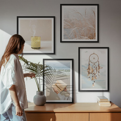 Daugiadalis paveikslas su rėmu Vasaros peizažai boho stiliumi