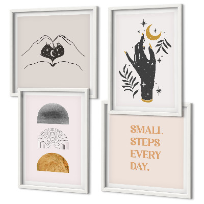 Daugiadalis paveikslas su rėmu Minimalistinės boho iliustracijos