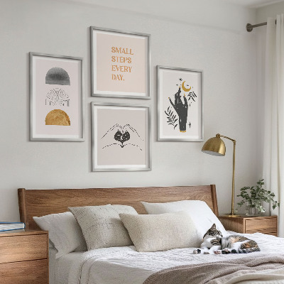 Daugiadalis paveikslas su rėmu Minimalistinės boho iliustracijos