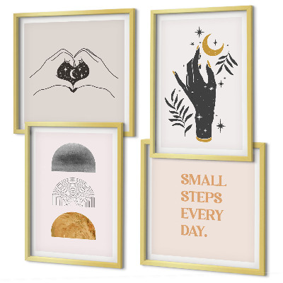 Daugiadalis paveikslas su rėmu Minimalistinės boho iliustracijos