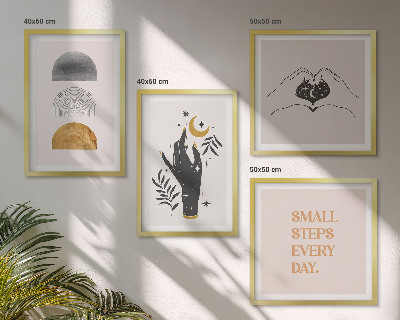 Daugiadalis paveikslas su rėmu Minimalistinės boho iliustracijos