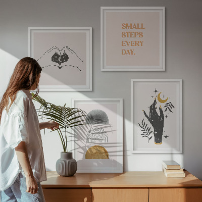 Daugiadalis paveikslas su rėmu Minimalistinės boho iliustracijos