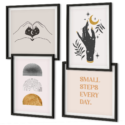 Daugiadalis paveikslas su rėmu Minimalistinės boho iliustracijos