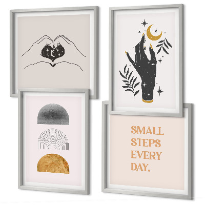 Daugiadalis paveikslas su rėmu Minimalistinės boho iliustracijos
