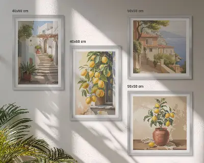 Paveikslų kompozicija ant sienos Lemon Streets su vaizdu į jūrą