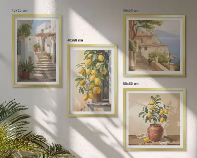 Paveikslų kompozicija ant sienos Lemon Streets su vaizdu į jūrą