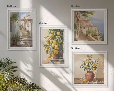 Paveikslų kompozicija ant sienos Lemon Streets su vaizdu į jūrą
