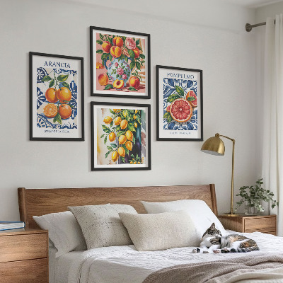 Paveikslų kompozicija ant sienos Itališki citrusinių vaisių mados plakatai