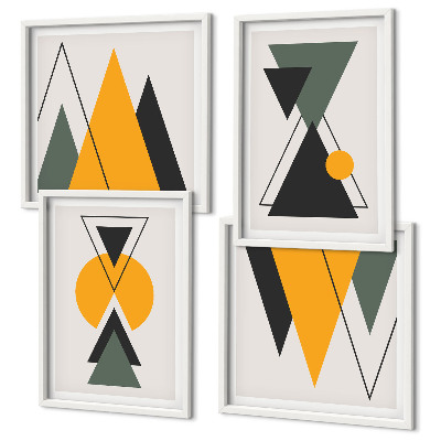 Daugiadalis paveikslas su rėmu Abstrakčios geometrijos formos