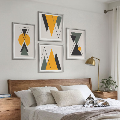 Daugiadalis paveikslas su rėmu Abstrakčios geometrijos formos